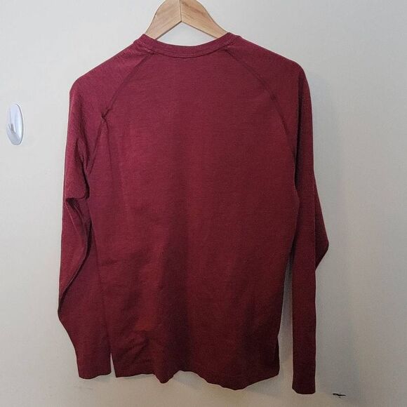 Alphalete Long Sleeve Crewneck Athletic Shirt Logo Maroon Medium - Picture 3 of 4